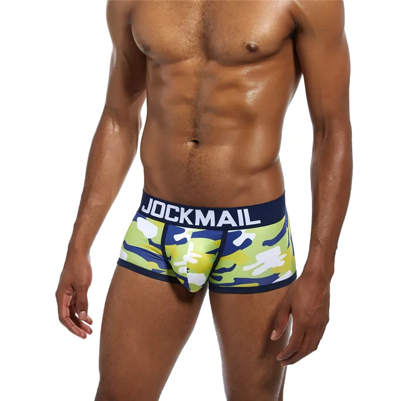 JOCKMAIL, 5 значений, посылка/Лот, камуфляжное Мужское нижнее белье, боксеры, calzoncillos hombre, трусы для геев, мужские трусы, шорты