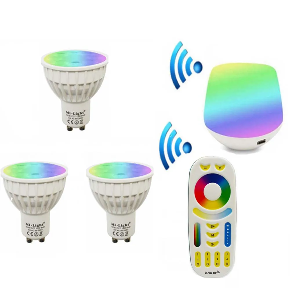 2 4G Gu10 4W Светодиодная лампа AC85 265V Mi светильник RGB + CCT Led IBX1 удаленный Wifi RGBW
