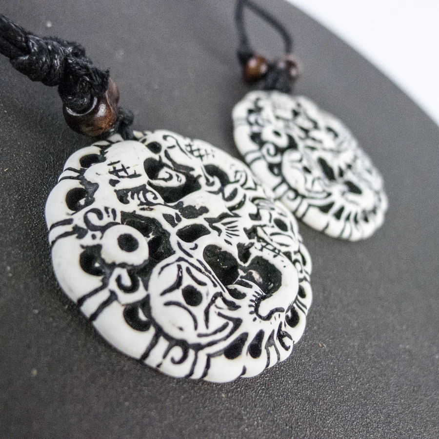 Long Men's Gift pendant Bone Art Imitation Yak Material Necklace Pendant Vintage Necklaces #GZ230 | Украшения и аксессуары