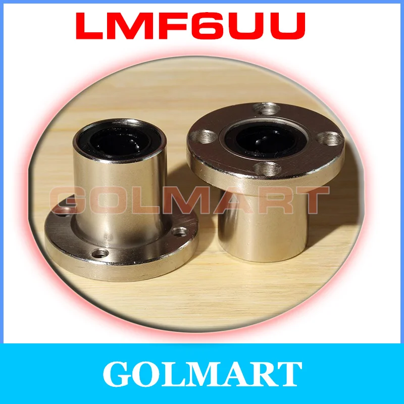2 шт. LMF6UU 6x12x19 мм линейный Втулка с круглым фланцем линейные подшипники для 6