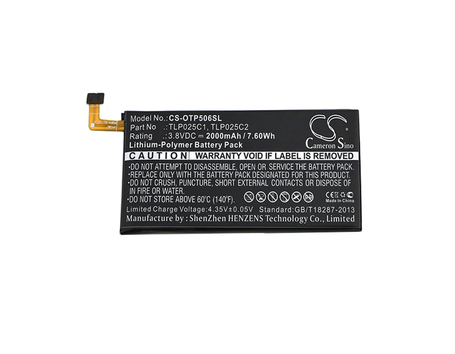 Cameron Sino 2000mAh аккумулятор TLP025C1 TLP025C2 для Alcatel One Touch Fierce 4 OT-50560 OT-5056D OT-5056N OT-5056O OT-5056W |