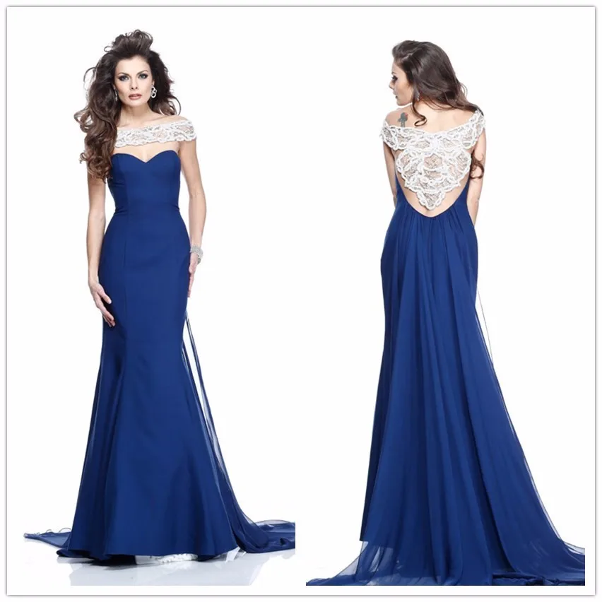 

Robe De Soiree Beaded Boat Neckline Off the shoulder Elegant Pearls Beaded Green Long Mermaid Evening Dresses W-3