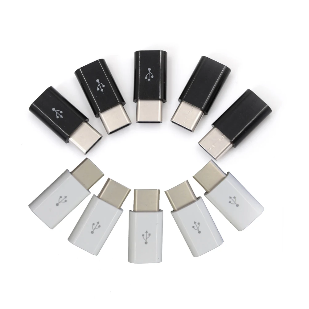 5 шт./лот черно белый USB 3 1 Type C штекер к Micro гнездовой адаптер Конвертер Разъем