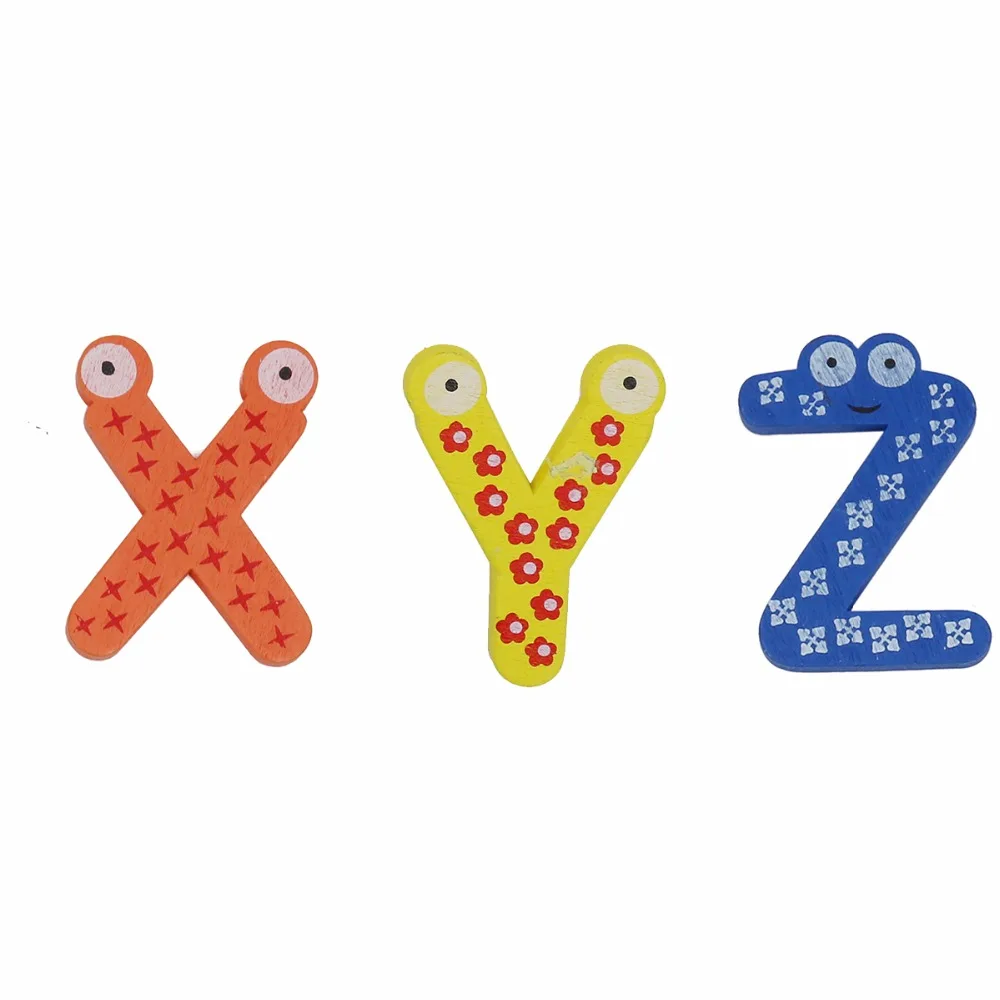 26 шт./компл. деревянный магнит на холодильник с буквенным столом умная