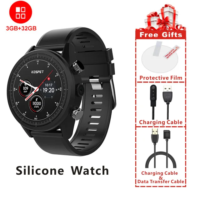 32G Big Gift Kospet надежда 4G LTE мобильные Смарт-часы Android7.1.1 Камера 3 GB+ 32 ГБ Bluetooth Ip67 Водонепроницаемый 1,3 дюймовый сенсорный Screenreen часы - Цвет: 32G Big Gift