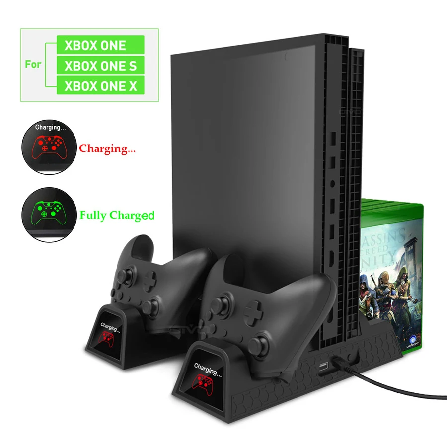 Yoteen Вертикальная охлаждающая подставка зарядная станция для xbox One/xbox ONE S/xbox X с 2