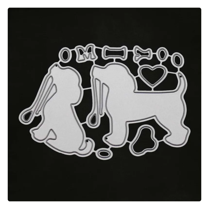 1710 собак резки животных скрапбукинга металла Плашки для трафареты карточки