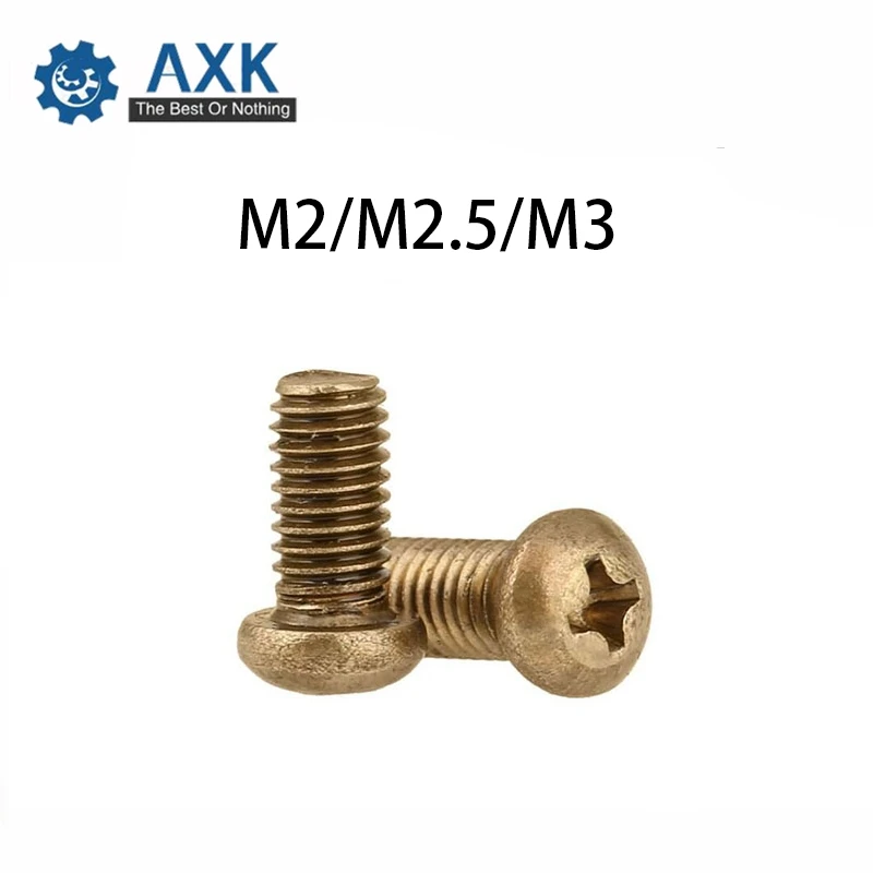Винты медная машина Phillips Brass M2 High Electrical Pan Lot (50 шт./лот) An Read 100pcs Iso7045 Din7985 Gb818 M2.5