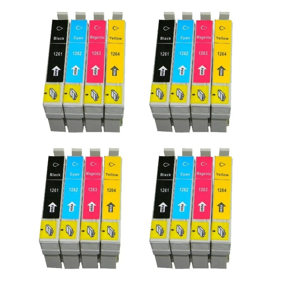 16 упаковок совместимый картридж замена для Epson 126 Workforce 630 645 WF 3540 3520 7520 545 840|ink