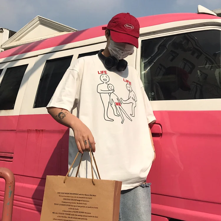 2019 новые летние поступления женские короткий рукав футболки корейский Ulzzang Harajuku