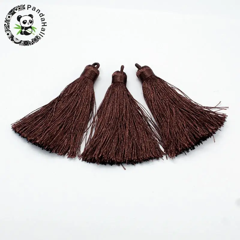 

30pcs Nylon Tassel Big Pendant Decorations for Jewelry Making DIY, 70~74x11mm, Hole: 4mm