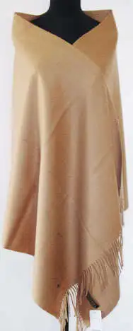 New Arrival Beige Ladies' 100% Wool Pashmina Classic Tassels Cape Large Long Shawl Scarf Free Shipping Oversize 180*72cm |