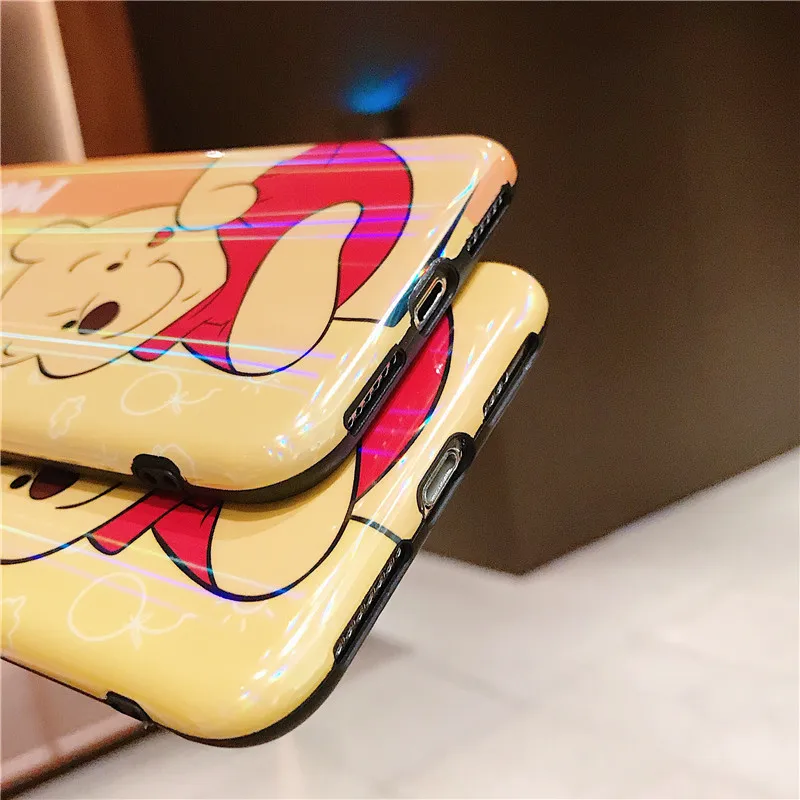 Для iphone XS Max с мультипликационным принтом с Винни-пухом для чехол для телефона, милый чехол с изображением чудовищ для iphone X XS XR 6 7 8 плюс Чехол+ игрушка помпоном+ ремень