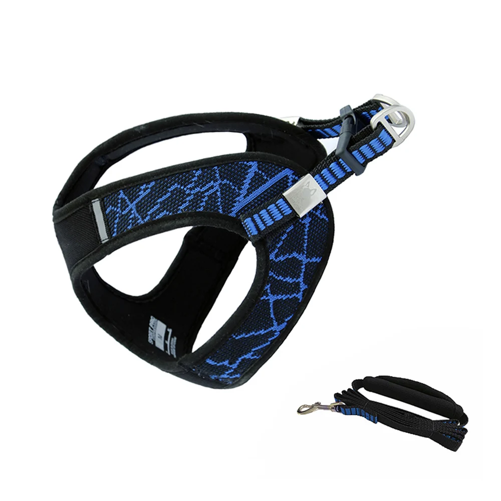 blue Leash Поводок для собак, Спортивная веревка для домашних животных, поводок для собак на открытом воздухе, нагрудный жилет, светоотражающая структура стабильности, мягкий нагрудный жилет - Цвет: blue Leash
