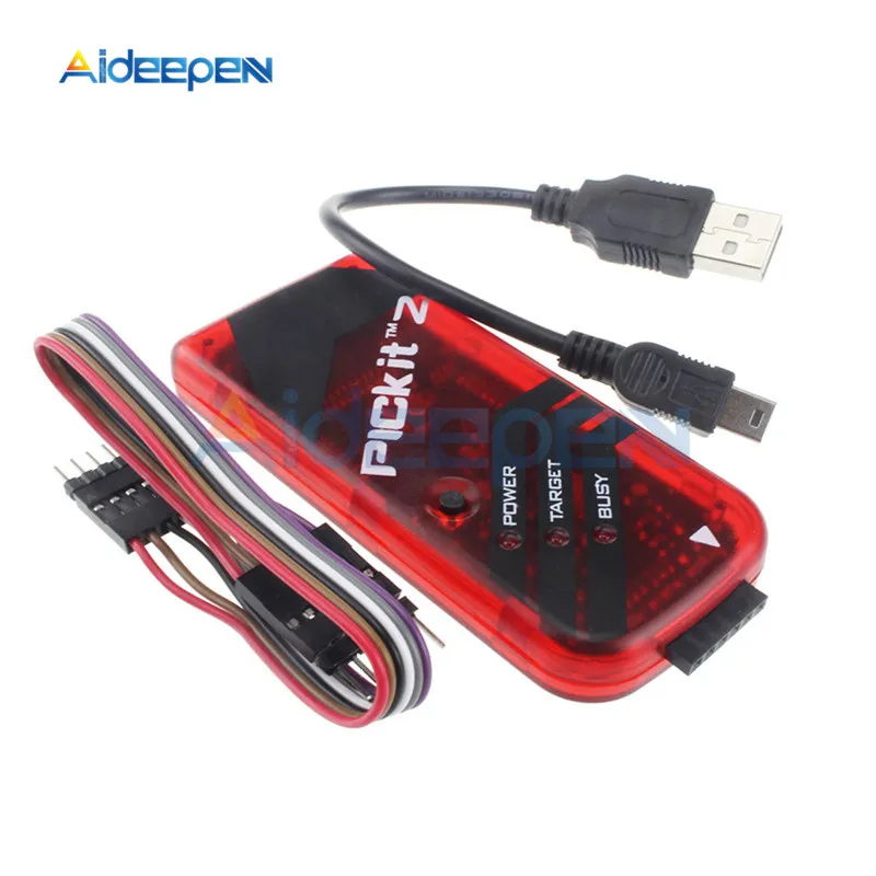 Программатор PICKIT2 PIC Kit2 красного цвета с USB кабелем + ICD2 PICKit2 PICKIT3 программирующий