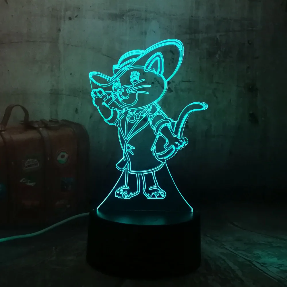 Amroe светодиодный настольный светильник обувь для кошек акриловый 3D RGB Ночной USB