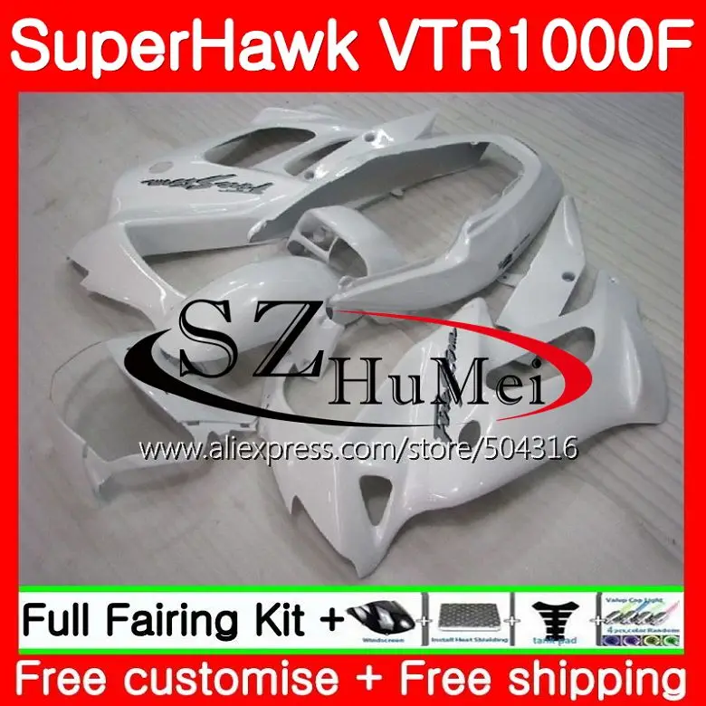 Комплект обтекателей для HONDA SuperHawk VTR1000F 97 98 99 00 01 108SH.5 VTR1000 F VTR 1000F 1000 жемчужно белый