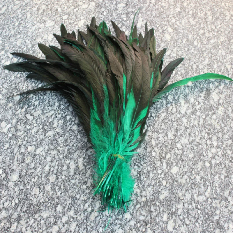 Оптом 500 шт. Зеленые перья петушиного хвоста 30 35 см/12 14 дюймов|feather tee|tail toytail flower |