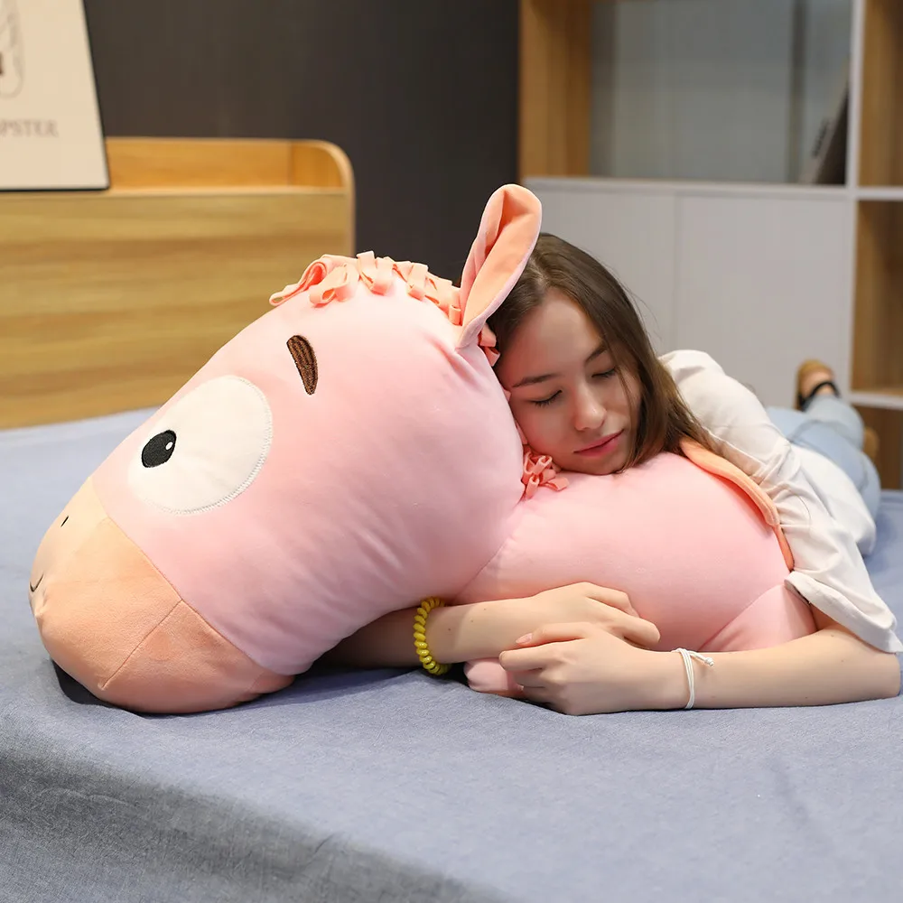 

45cm/60cm/75cm Soft Kawaii Horse Plush Toy Cartoon Animal Horse Stuffed Doll Baby Sleeping Pillow Children Boy Birthday Gift