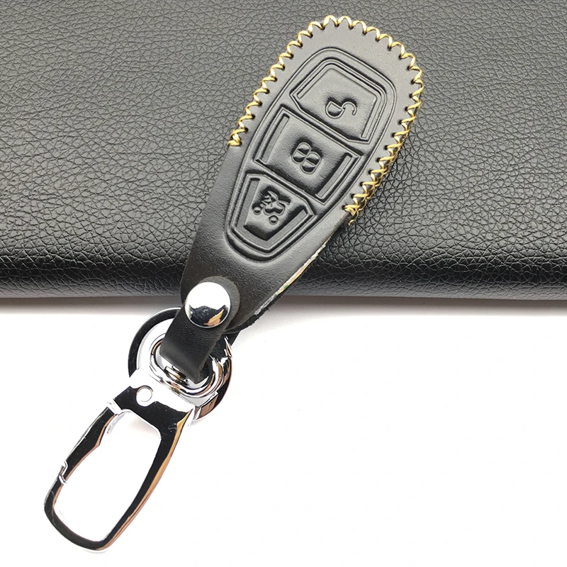 Кожаный чехол для ключа Ford Focus 3 MK3 ST RS Ecosport Kuga Escape Fiesta|3 keys|cover forcover for key |