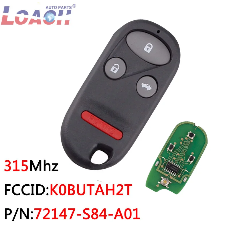 3 + 1 кнопки 315 МГц дистанционный ключ брелок для Honda Для Accord 1998 1999 2000 2001 2002 KOBUTAH2T
