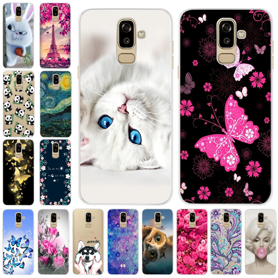 Phone Case For Samsung Galaxy J8 2018 Silicone Soft 3D Cartoon Cute Tpu Cover Cases Coupe J800 j810F |
