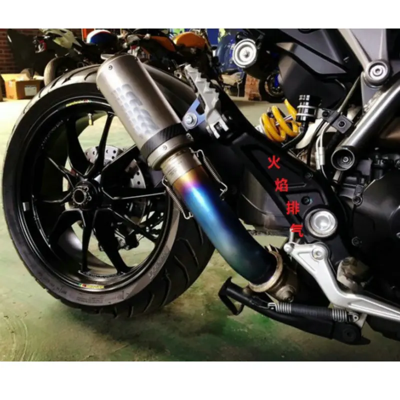 MOKALI motorcycle exhaust pipe for Ducati hypermotard 821 Titanium muffler + mid link motor escapment | Автомобили и мотоциклы