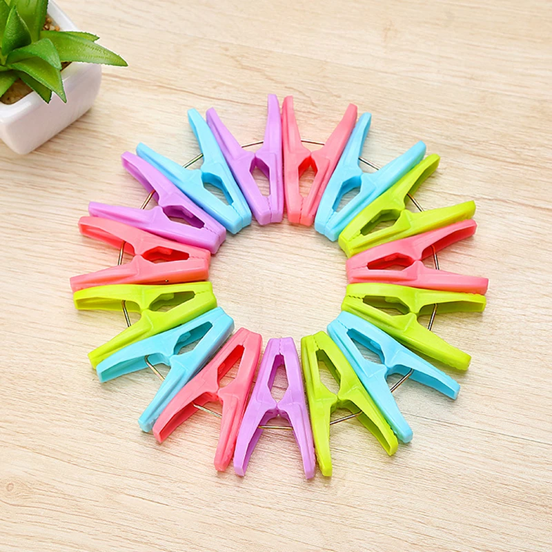 30pcs Multi-function Plastic Hanger Racks Clips And Storage Basket Clothes Clip With Underwear Socks Peg | Дом и сад