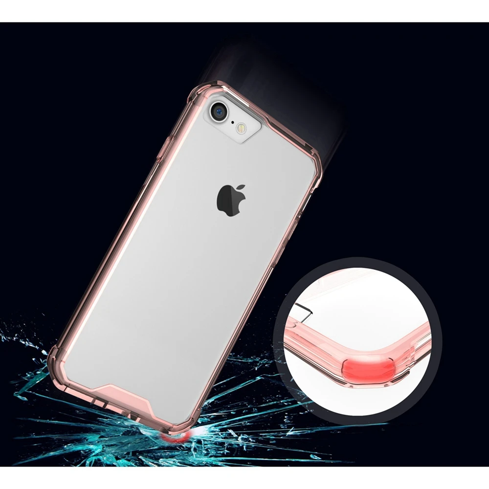 Мягкий бампер прозрачный жесткий чехол для iPhone 11 Pro Max XR Xs X SE 2020 защитный