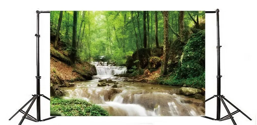 Photography Backdrop Nature Jungle Trees Cascade Grass Field Travel Photo Background | Электроника