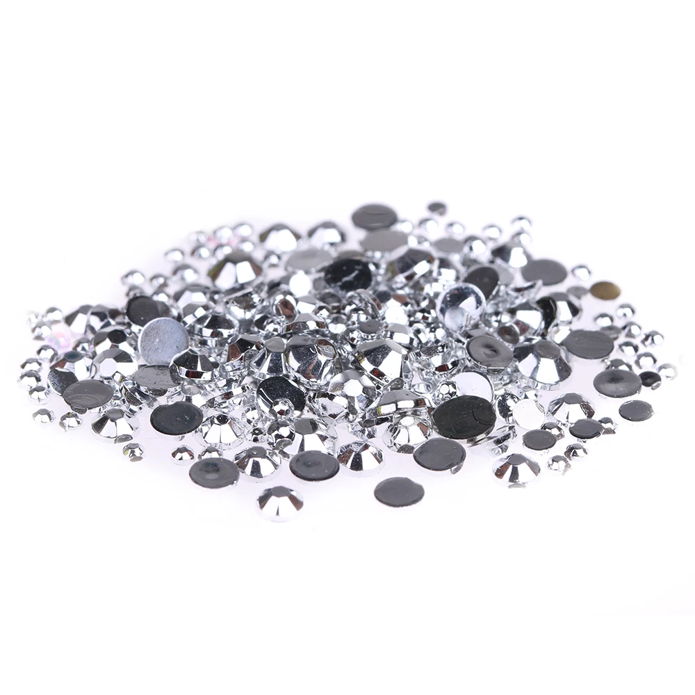 

Jelly Silver Color Acrylic Rhinestones Cute Shiny Various Sizes Optional Shoes Clothing Decorations Nail Art Decorations