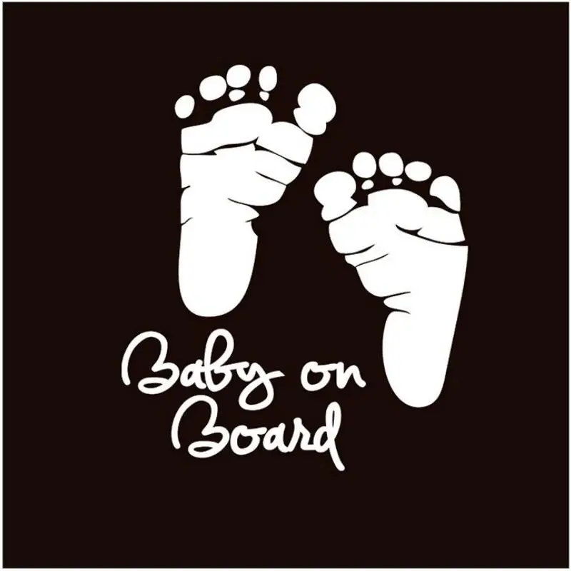 BEMOST 5Pcs/lot Car Styling New Design Warning Signs Stickers Vinyl Waterproof Lovely Baby On Board Footprints Auto Decals | Автомобили и
