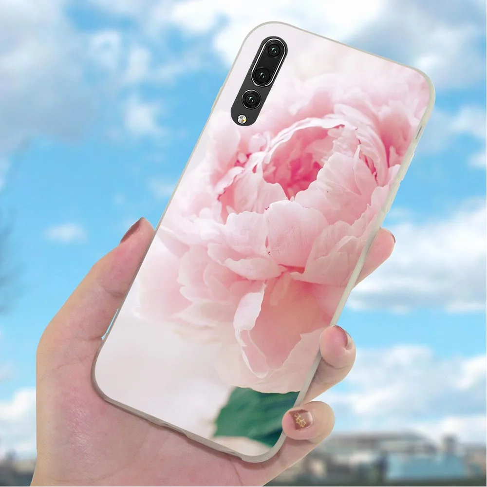 Мягкий чехол для телефона из ТПУ с рисунком пиона розы маргаритки Huawei P20 P30 Pro P10 P8