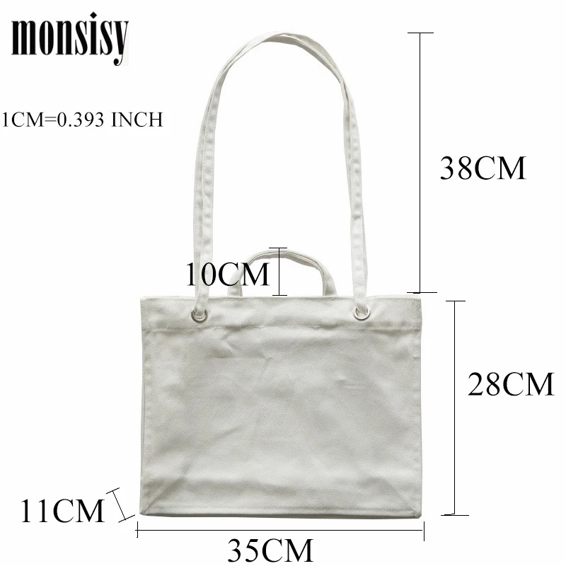 Monsisy Heavy Duty Shopping Bag Tote Women Shoulder Canvas Travel School Books Handbag Fashion Girls Portable | Багаж и сумки