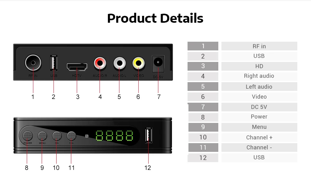U2C DVB 115 T2 1080p HD tv Stick цифровой эфирный ТВ приемник с пультом дистанционного управления tv-тюнер Поддержка USB2.0 youtube