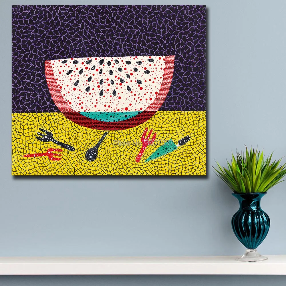 Искусство ручной работы Kusama Yayoi горный арбуз II живопись для гостиной украшение