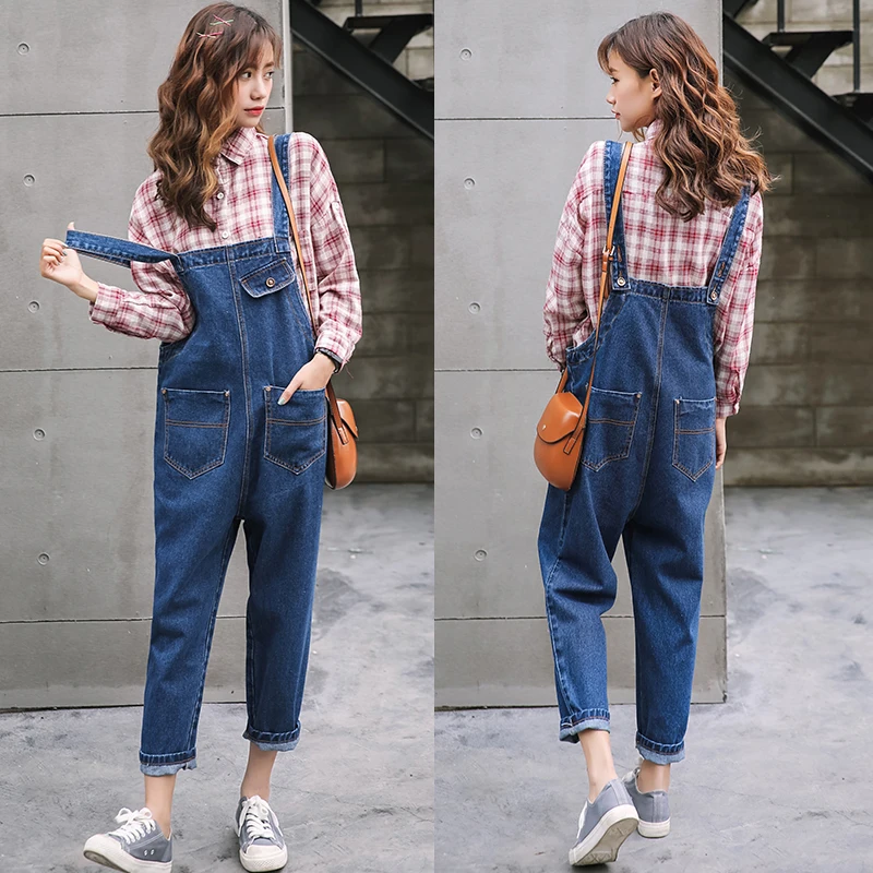 Новинка весна осень 2019 женские модные свободные джинсовые комбинезоны|loose jeans|jeans