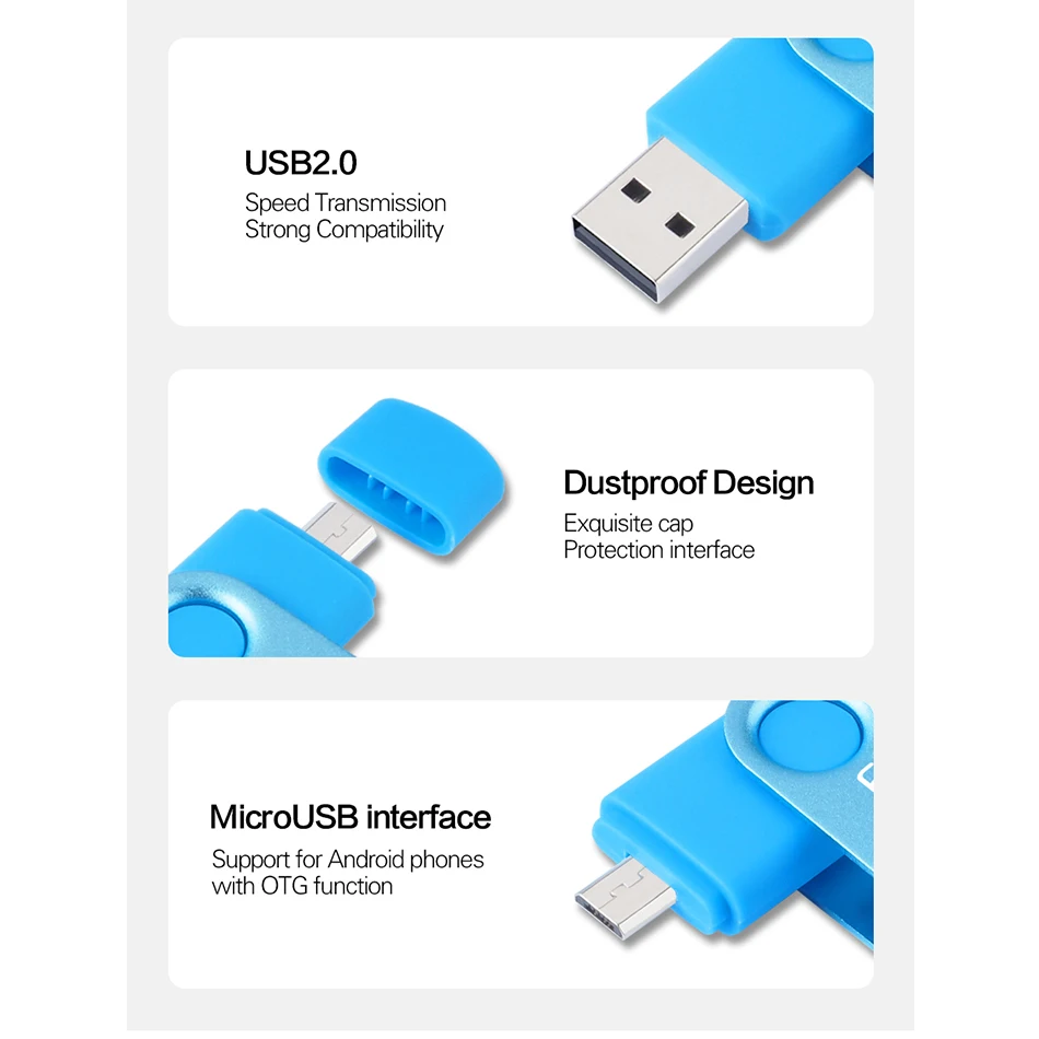 Флеш накопитель Wansenda 256 ГБ 128 64 OTG USB 32 16 8 otg 2 0|otg usb flash drive|flash driveusb drive |