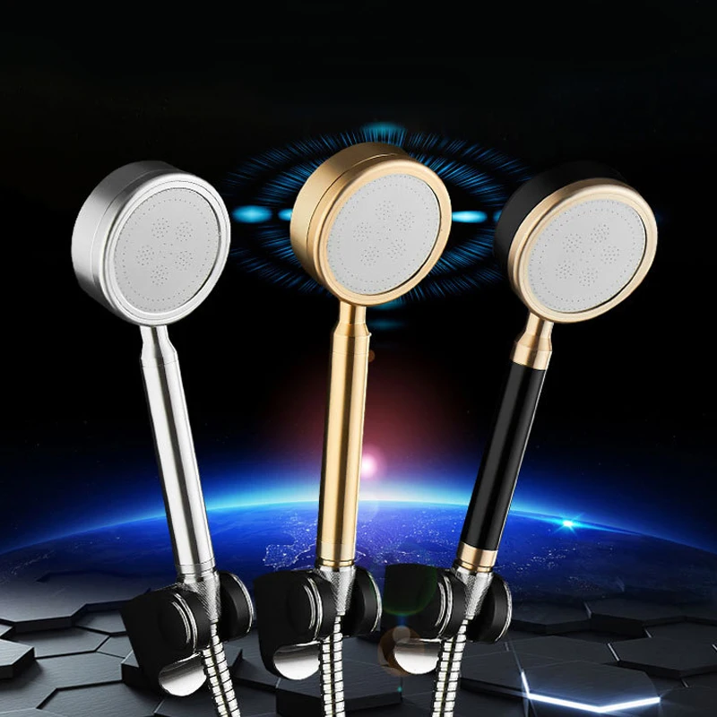 

Aluminum Bathroom Shower Head Handheld Booster High Pressure Showerhead Rain Shower Nozzle Washable Bathroom Accessories