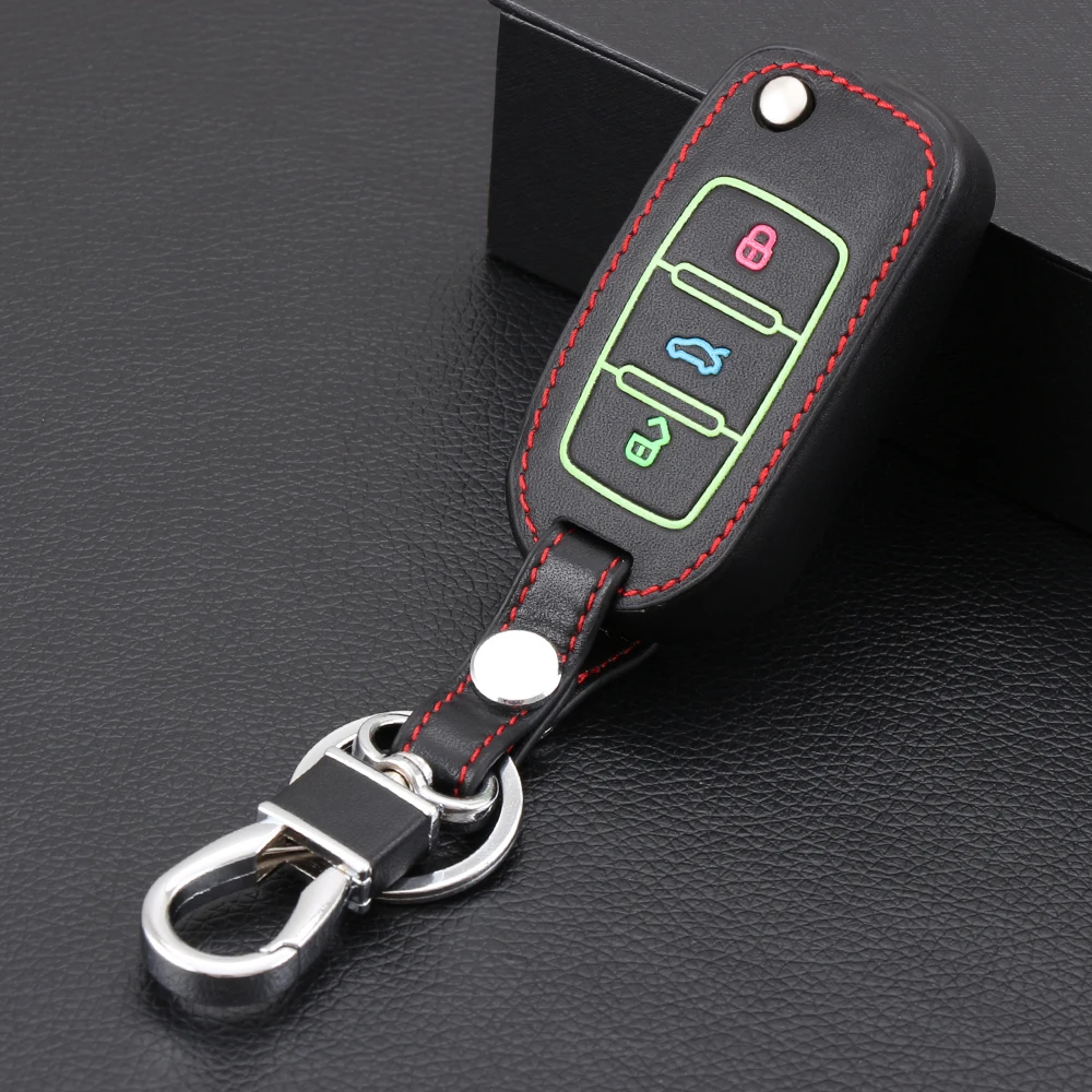 Модный чехол для автомобильного ключа из натуральной кожи Skoda Octavia A5 Fabia Rapid Superb