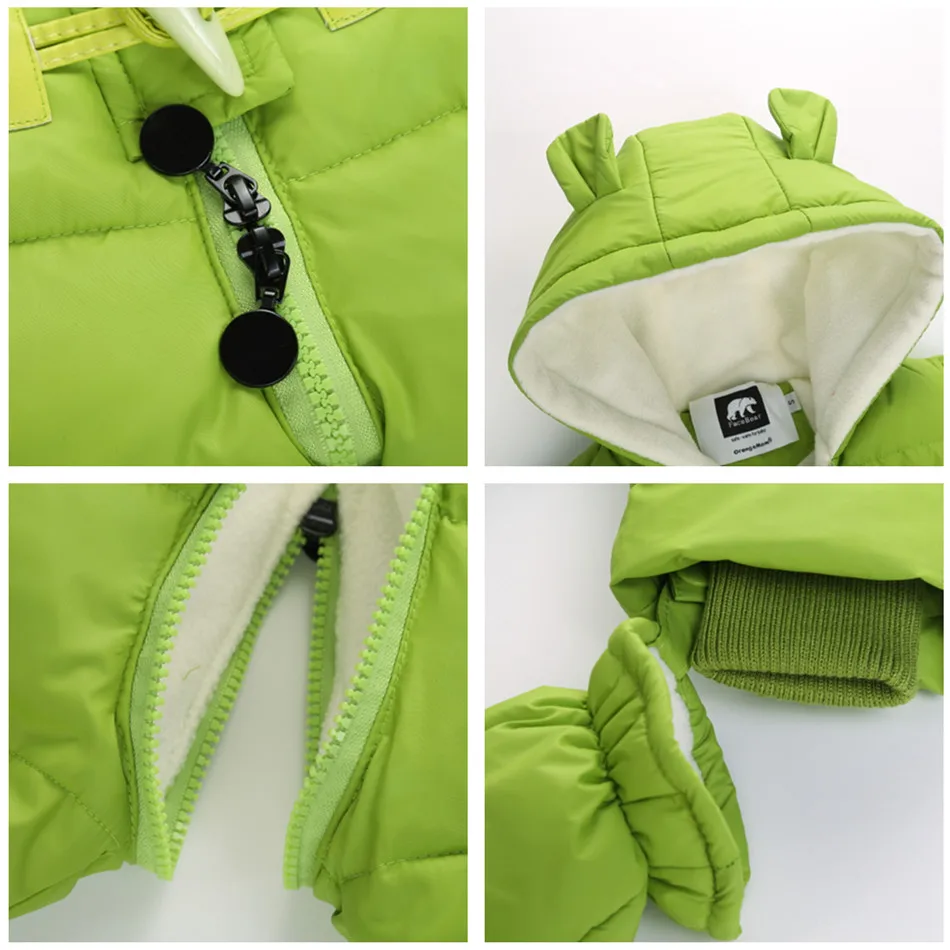 New 2022 Russia winter -30 degree duck down coats Waterproof + fleece warm jackets for girls boys jumpsuit kids orangemom | Детская