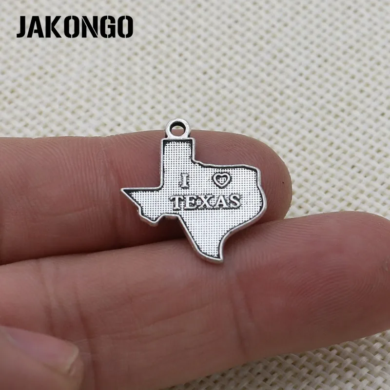 Античные посеребренные Подвески с надписью I Love Texas подвески для ожерелья