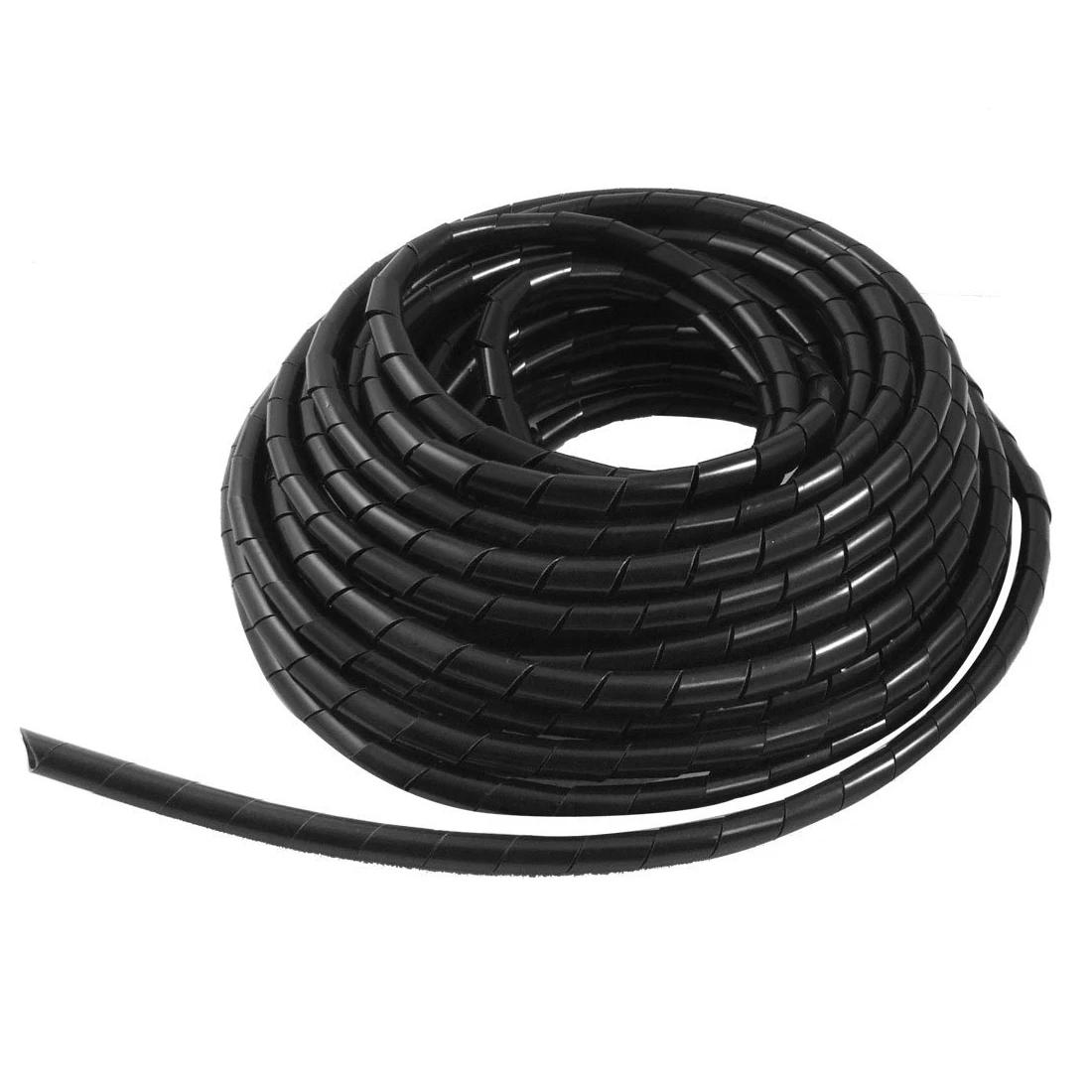 Черный 8 мм наружный диаметр 12 м полиэтилен спиральный кабель провода обмотки