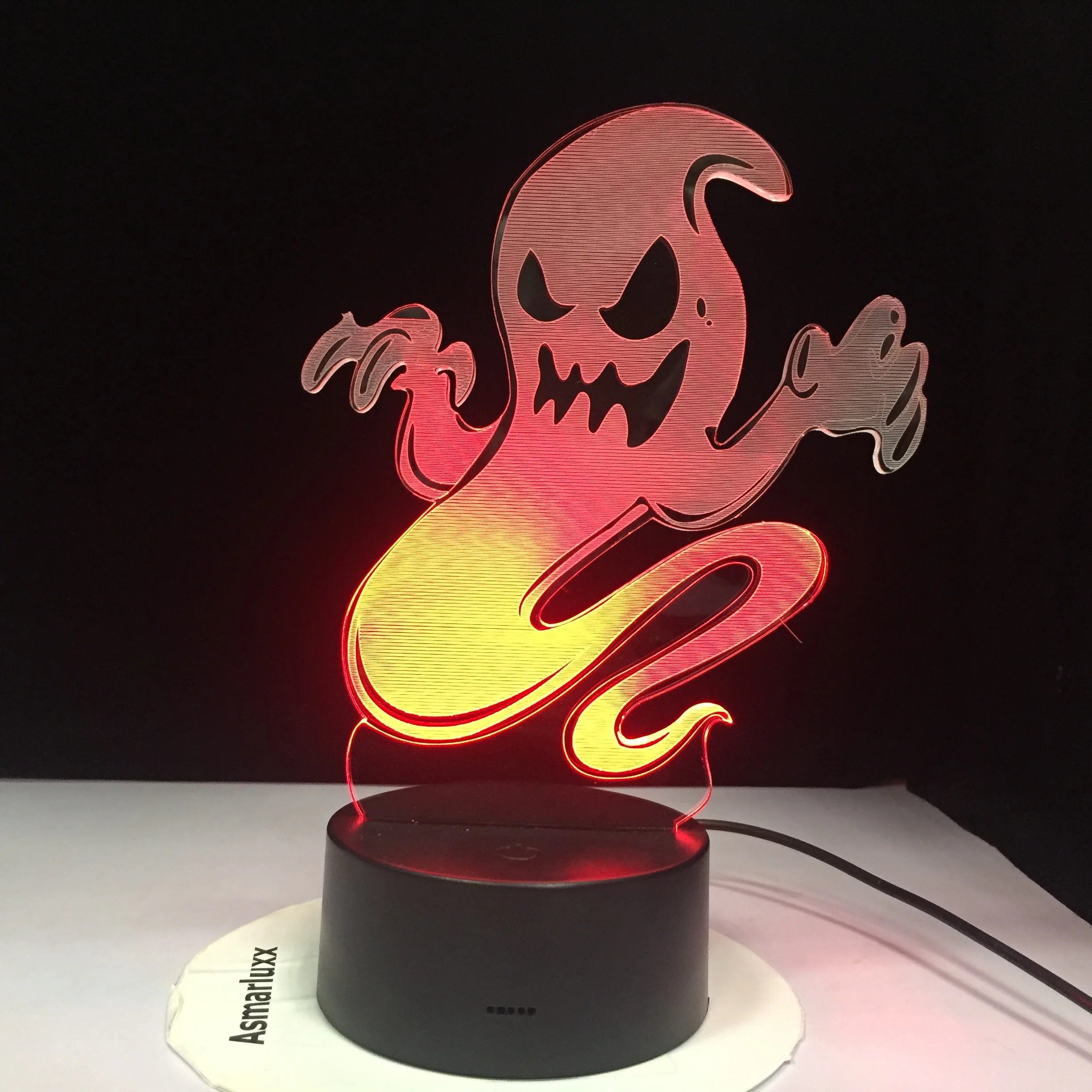 Светодиодный 3d светильник Ghost Smoke ночник для Хэллоуина с черепом акриловая