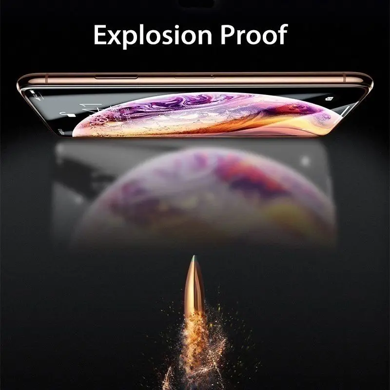 20D полностью закаленное стекло для iPhone XS XR 9H Черная защитная пленка 6 6S 6plus 2.5D 7 7plus 8