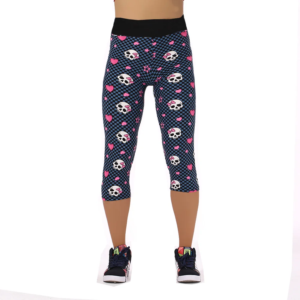 Горячие сексуальные новые Плюс Размер Женская мода Высокая талия череп печатных