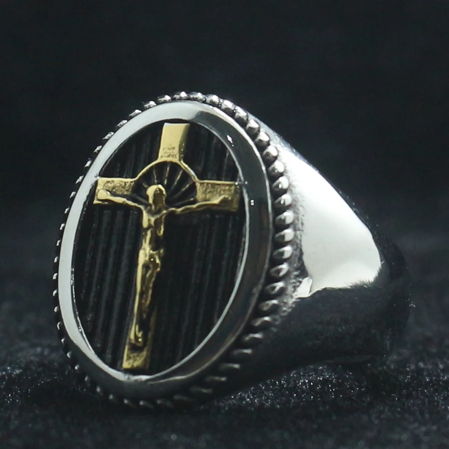 Крутое кольцо с крестом из нержавеющей стали унисекс 316L|Кольца| |