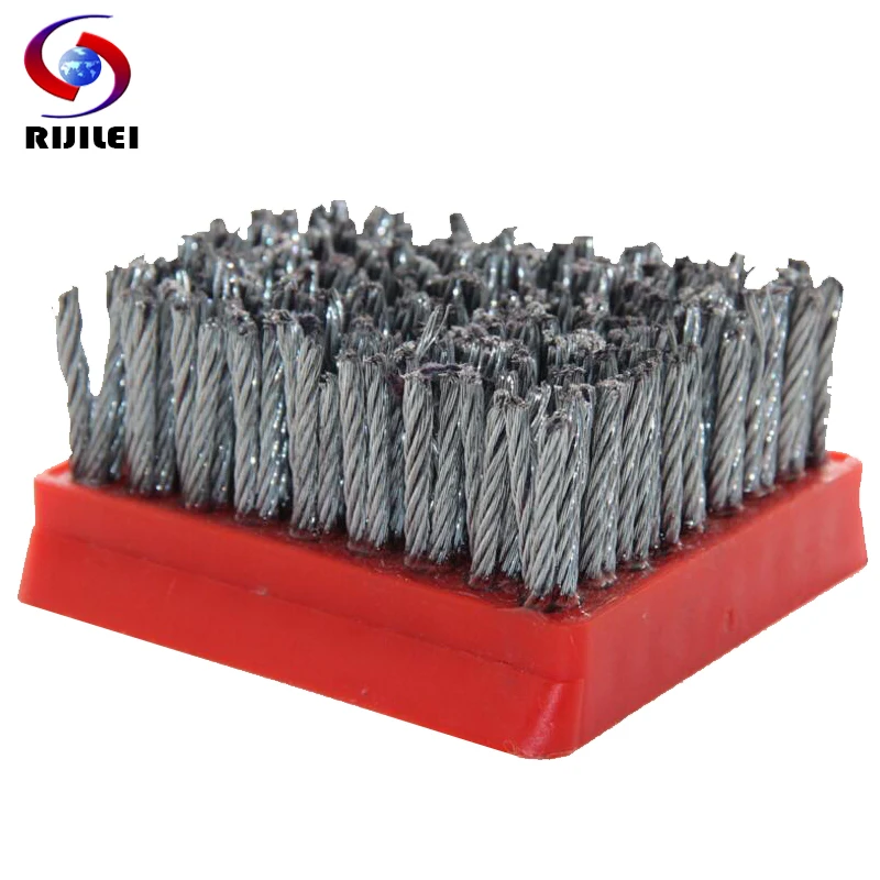 RIJILEI 10PCS/Set Steel Wire Brush Marble Abrasive Brushes Frankfurt Antiquing Abrasive Brush For Stone Processing Cleaning YG02