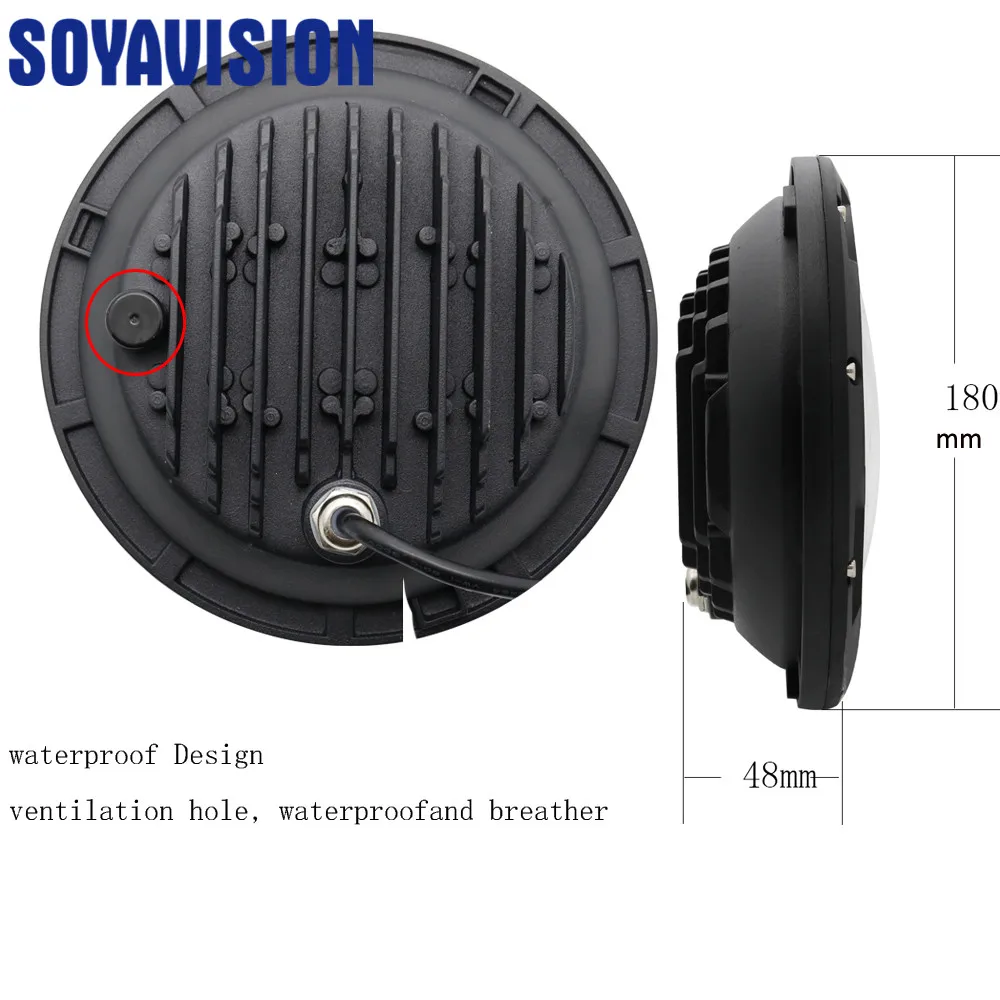 1 шт. 7-дюймовый круглый светодиодный налобный фонарь фара ближнего и дальнего