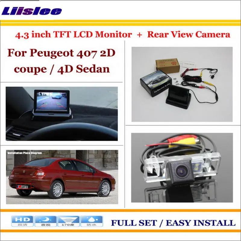 

Auto Camera For Peugeot 407 2D coupe 4D Sedan 4.3" TFT LCD Monitor Car Rearview Back Up Camera Parking System